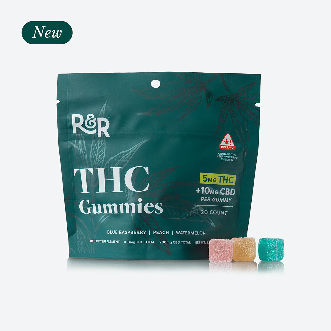 THC Gummies – 20 count / 5mg THC + 10mg CBD