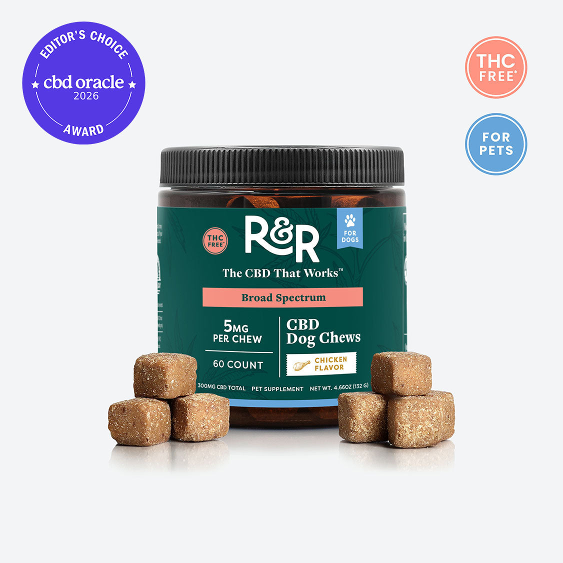 Multifunctional CBD Dog Chews – 60 Count / 5mg