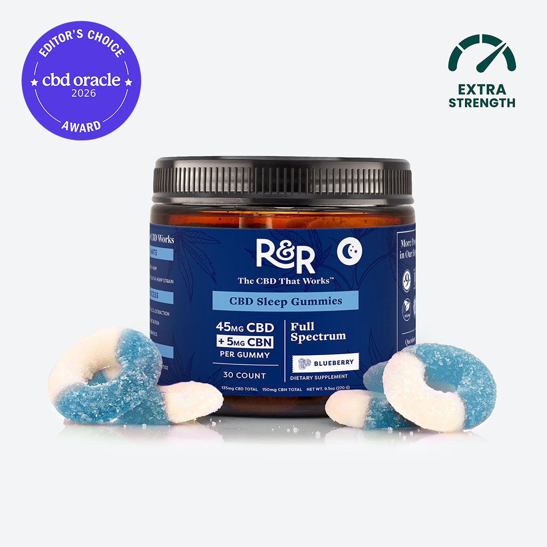 CBD Sleep Gummies – 30 Count / 45mg CBD + 5mg CBN