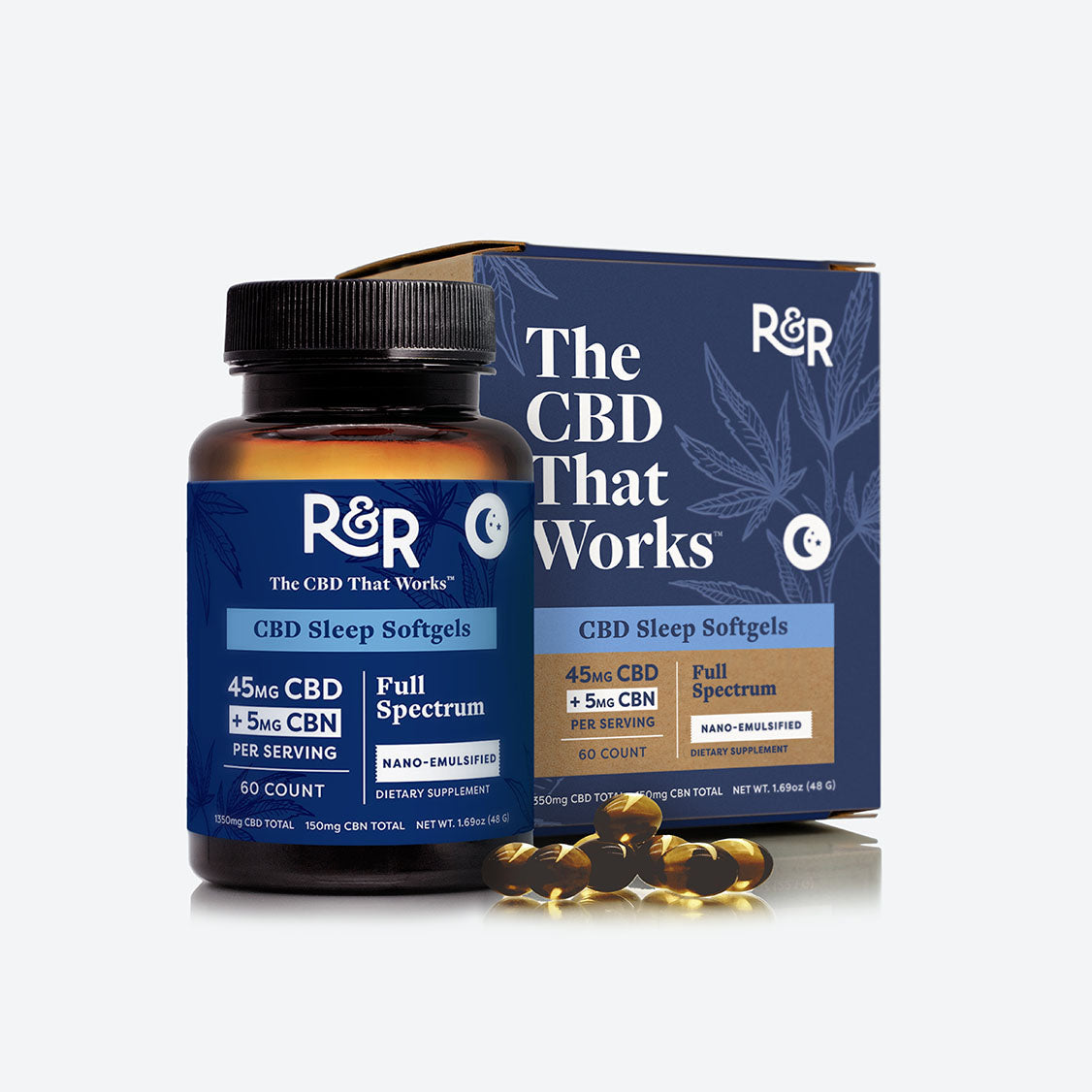 CBD Sleep Softgels – 60 Count / 45mg CBD + 5mg CBN